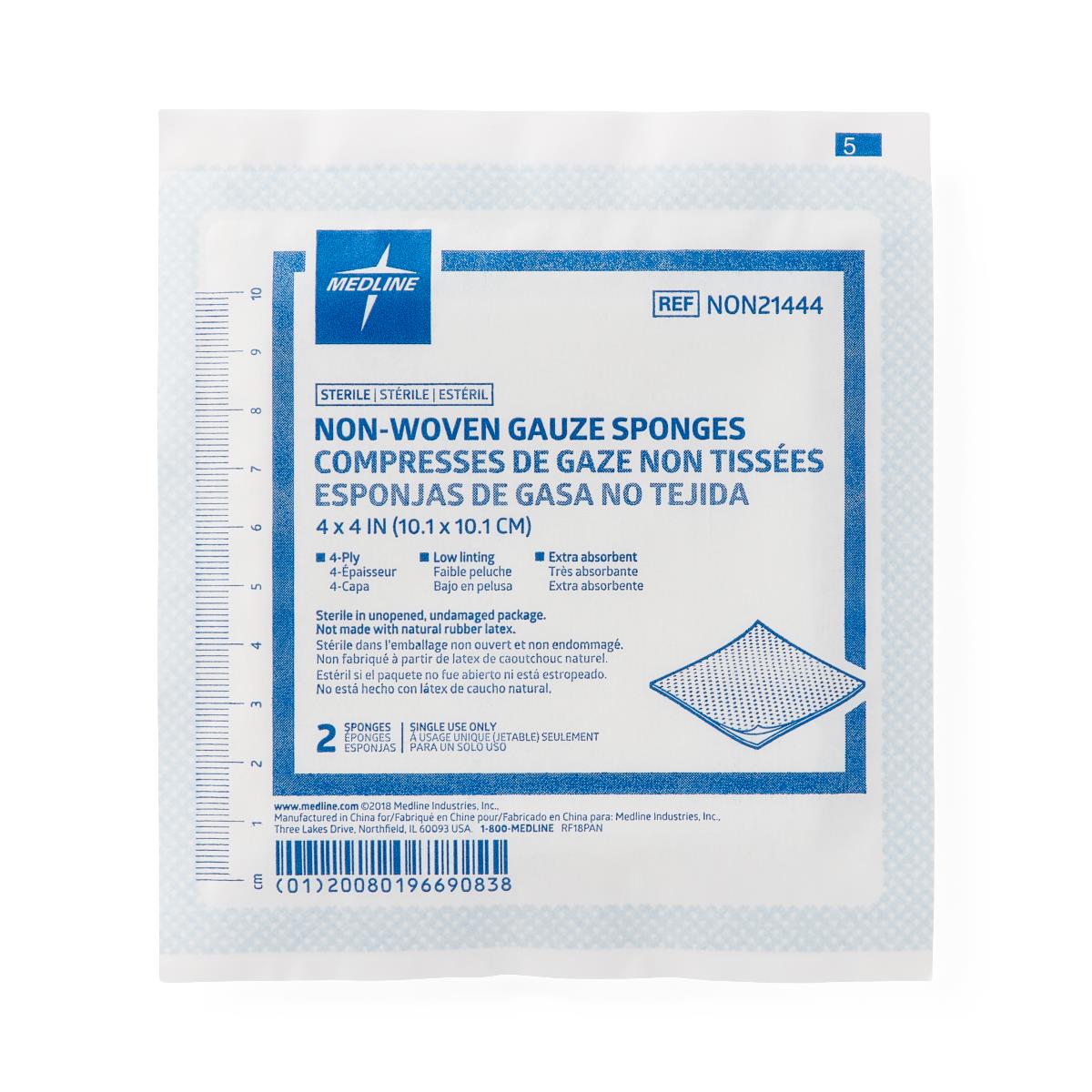 Medline Standard Sterile Nonwoven Gauze Sponges - BeHope