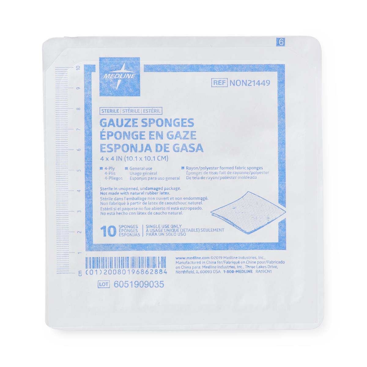 Medline Standard Sterile Nonwoven Gauze Sponges - BeHope