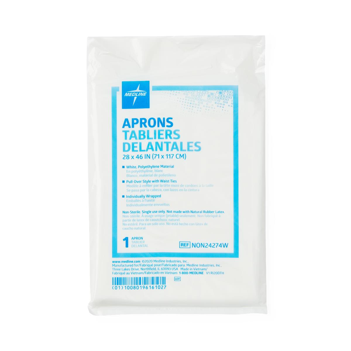 Medline Disposable Polyethylene Adult Aprons - BeHope
