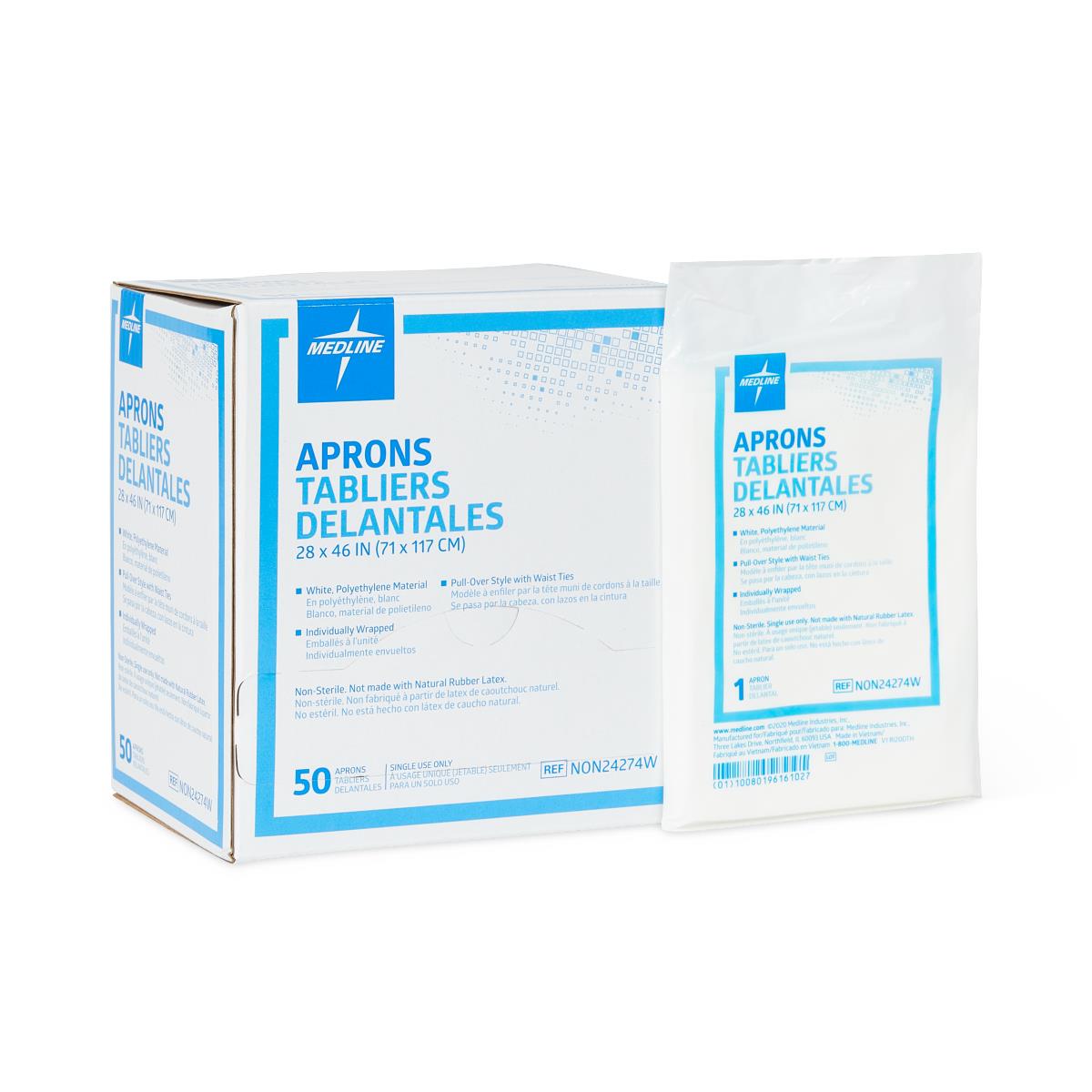Medline Disposable Polyethylene Adult Aprons - BeHope