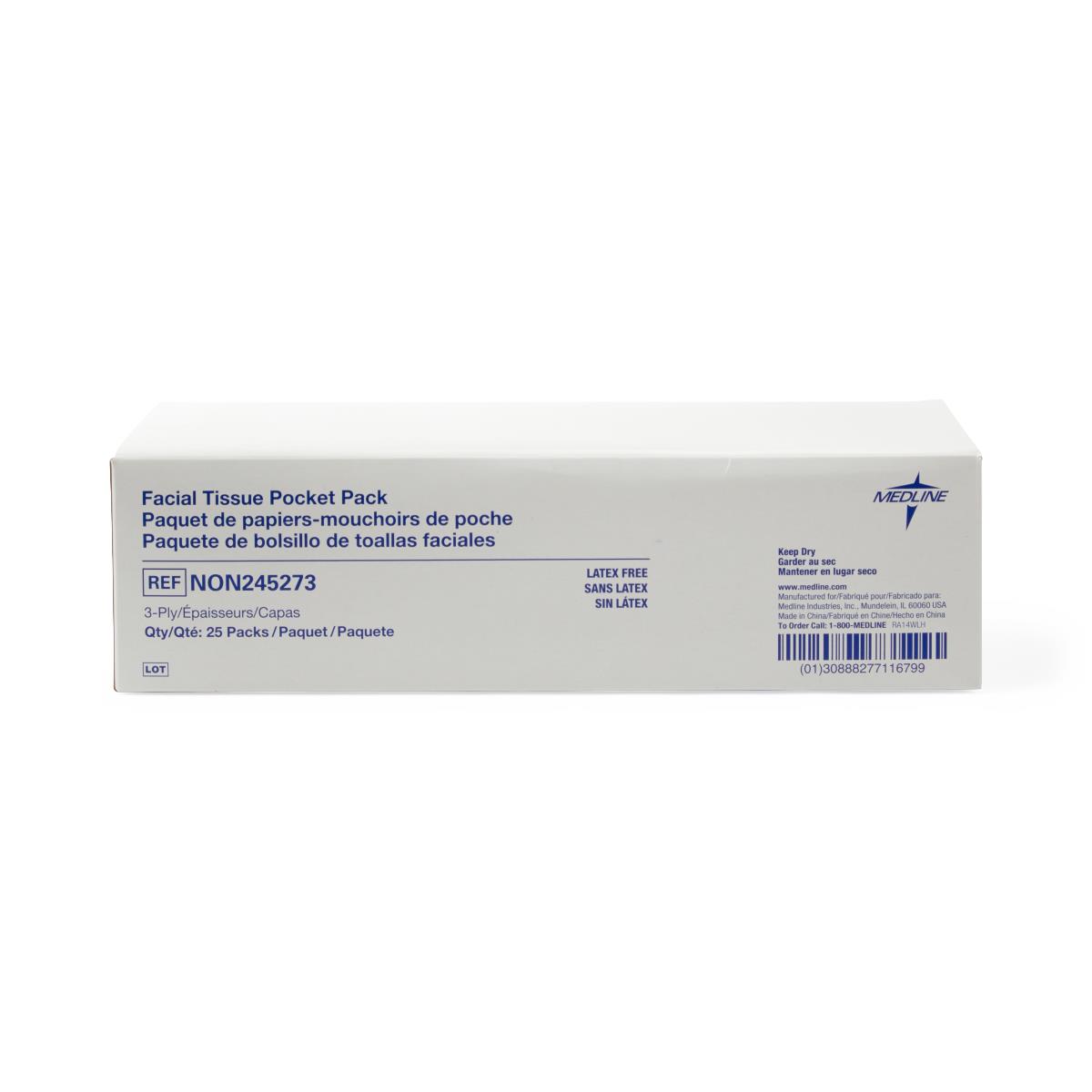 Medline Facial Tissue Pocket Packs