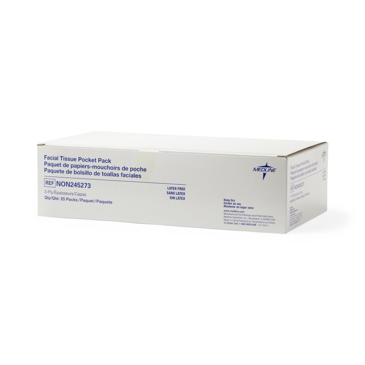 Medline Facial Tissue Pocket Packs