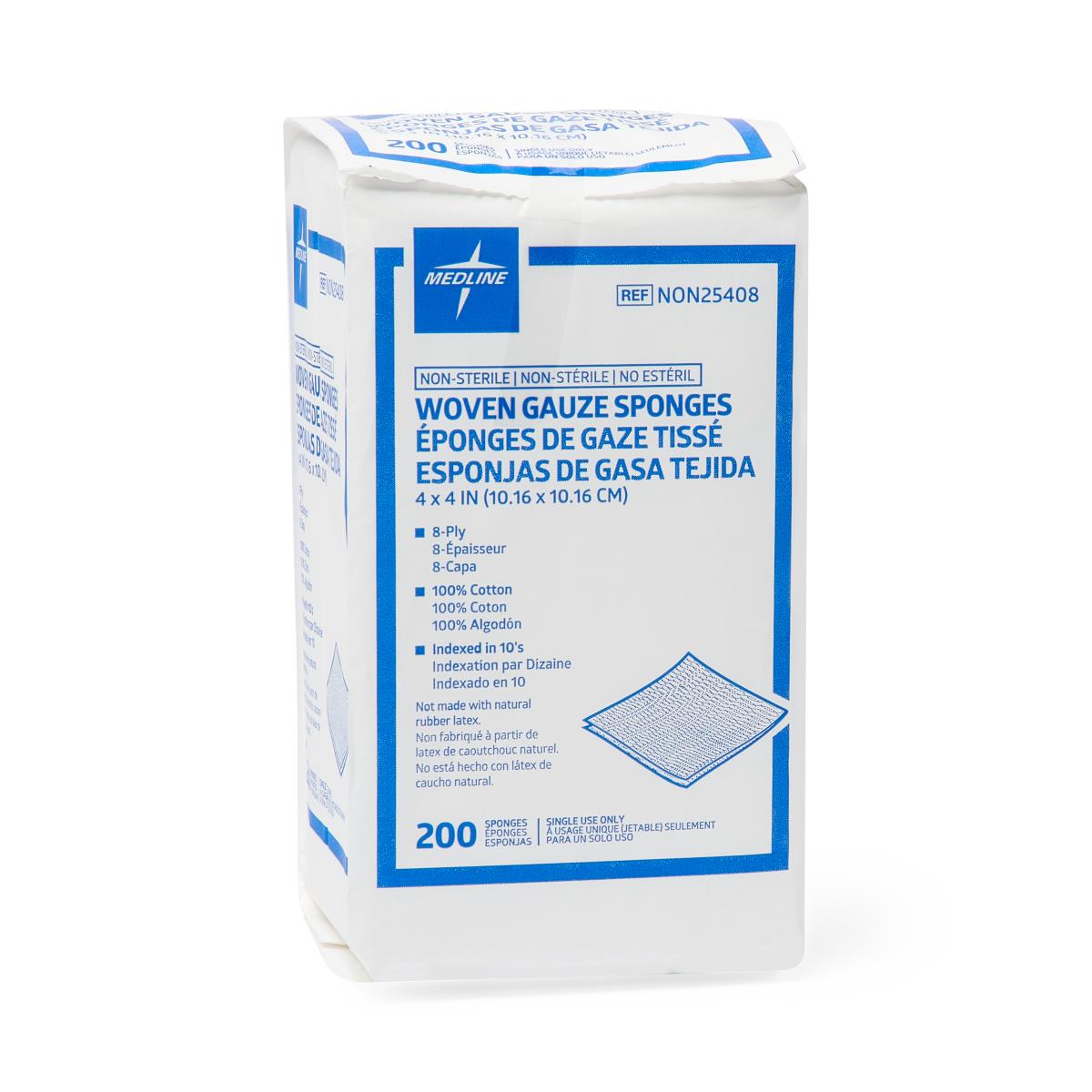 Medline Nonsterile 100% Cotton Woven Gauze Sponges