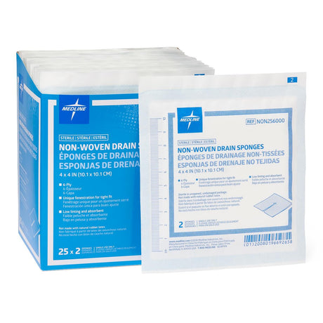 Medline Sterile Nonwoven Gauze Drain Sponges - BeHope