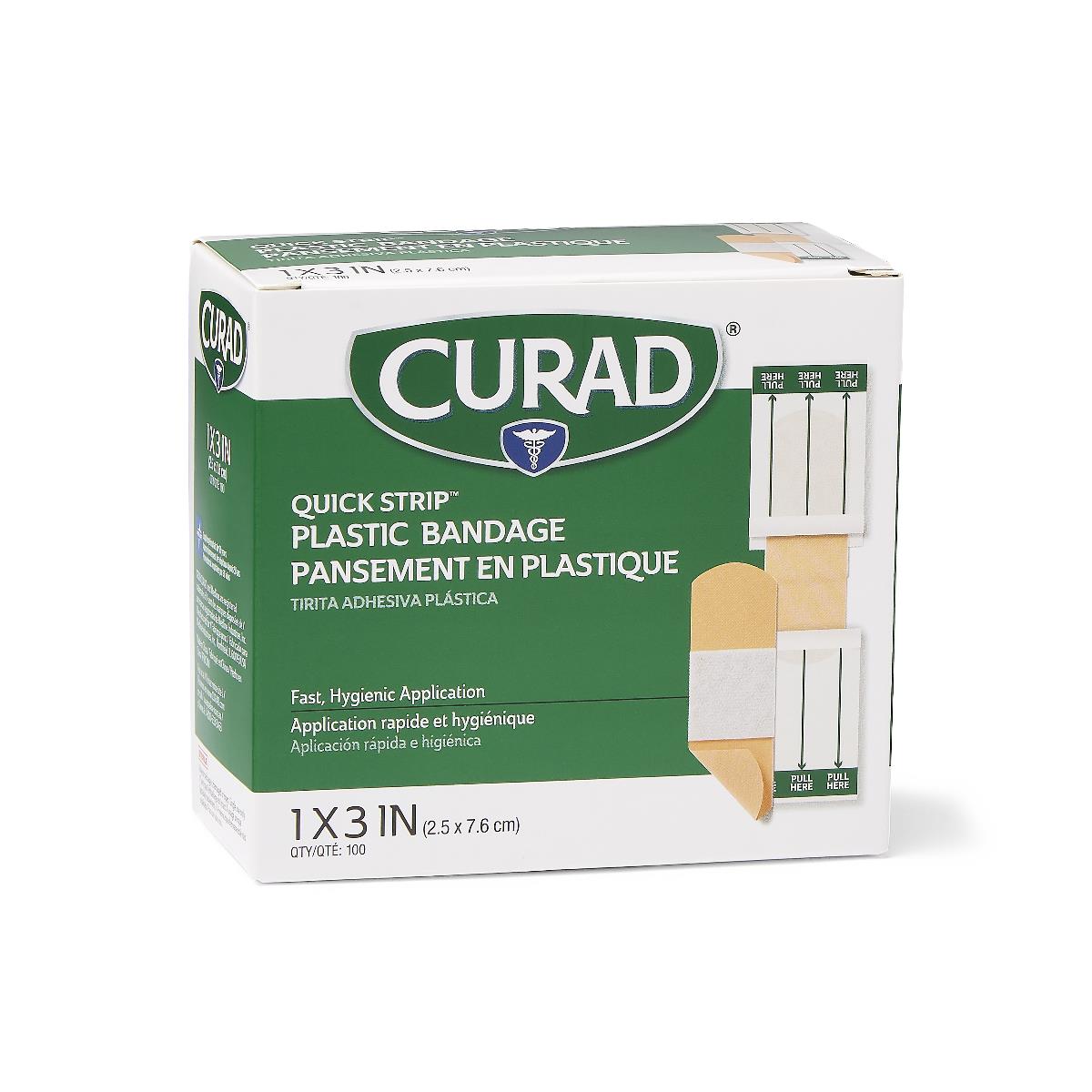 CURAD Quick Strip Plastic Adhesive Bandages - BeHope