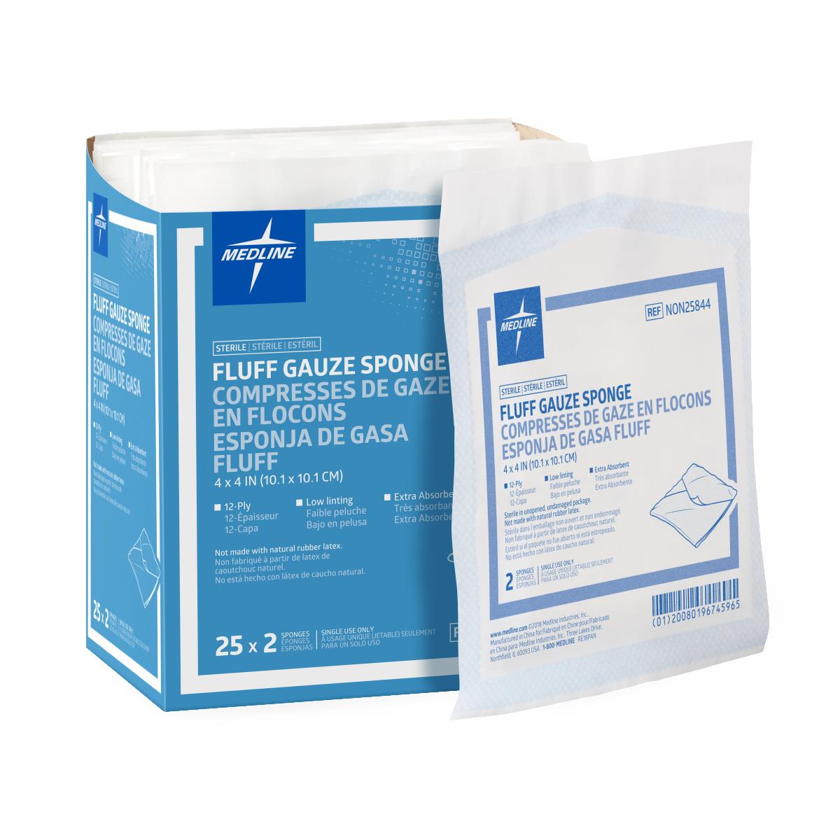 Medline Sterile Bulkee II Extra Absorbent Super Fluff Sponge - BeHope
