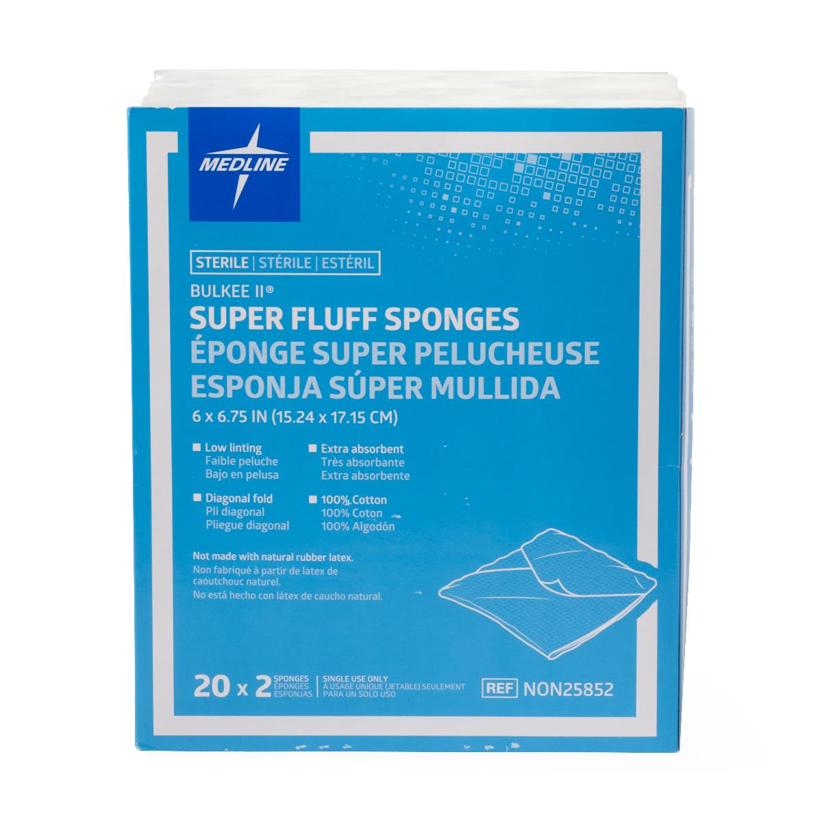 Bulkee II Sterile Extra Absorbent Super Fluff Sponge