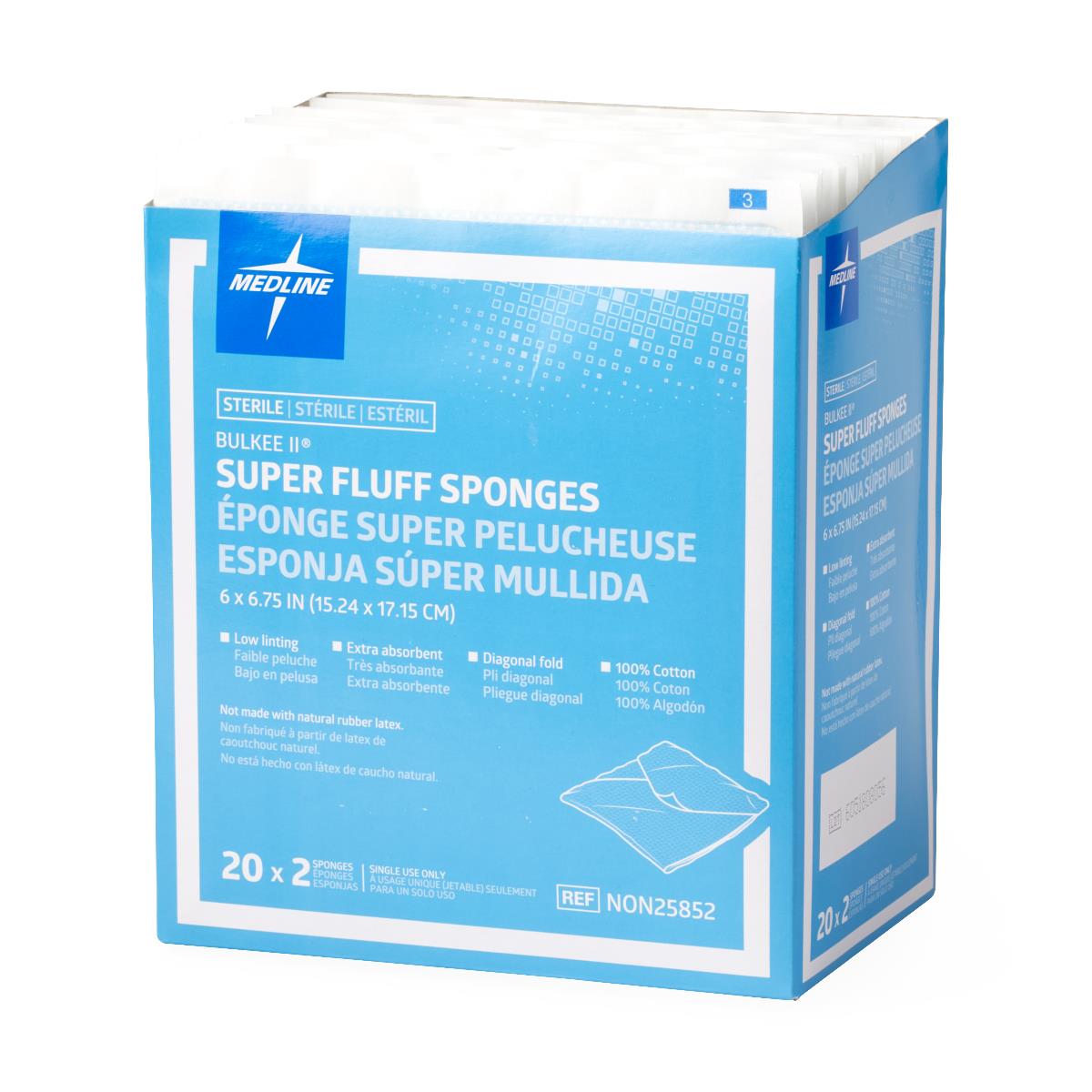Bulkee II Sterile Extra Absorbent Super Fluff Sponge