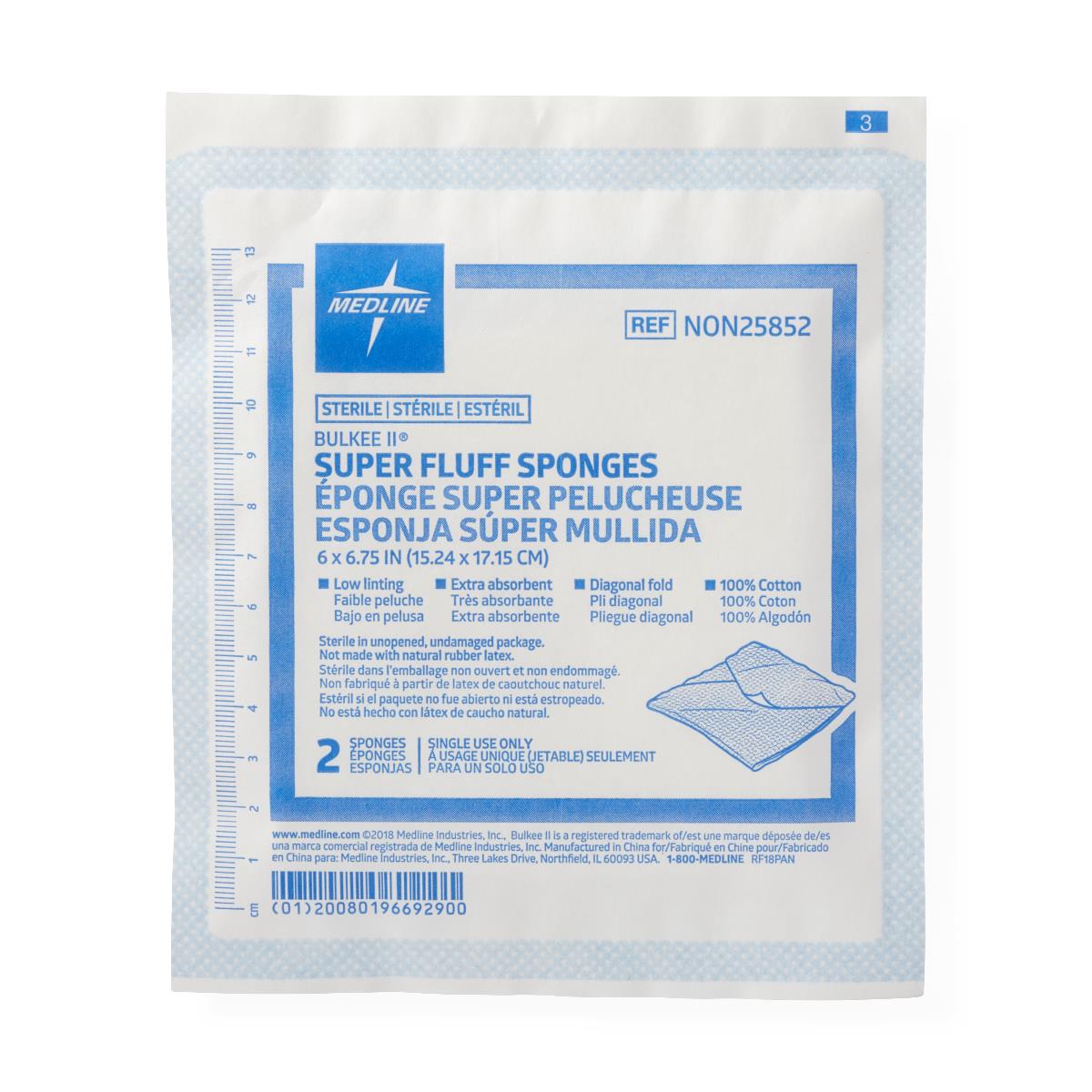 Medline Sterile Bulkee II Extra Absorbent Super Fluff Sponge - BeHope