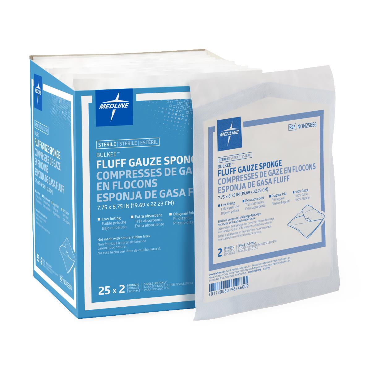 Medline Sterile Bulkee II Extra Absorbent Super Fluff Sponge - BeHope
