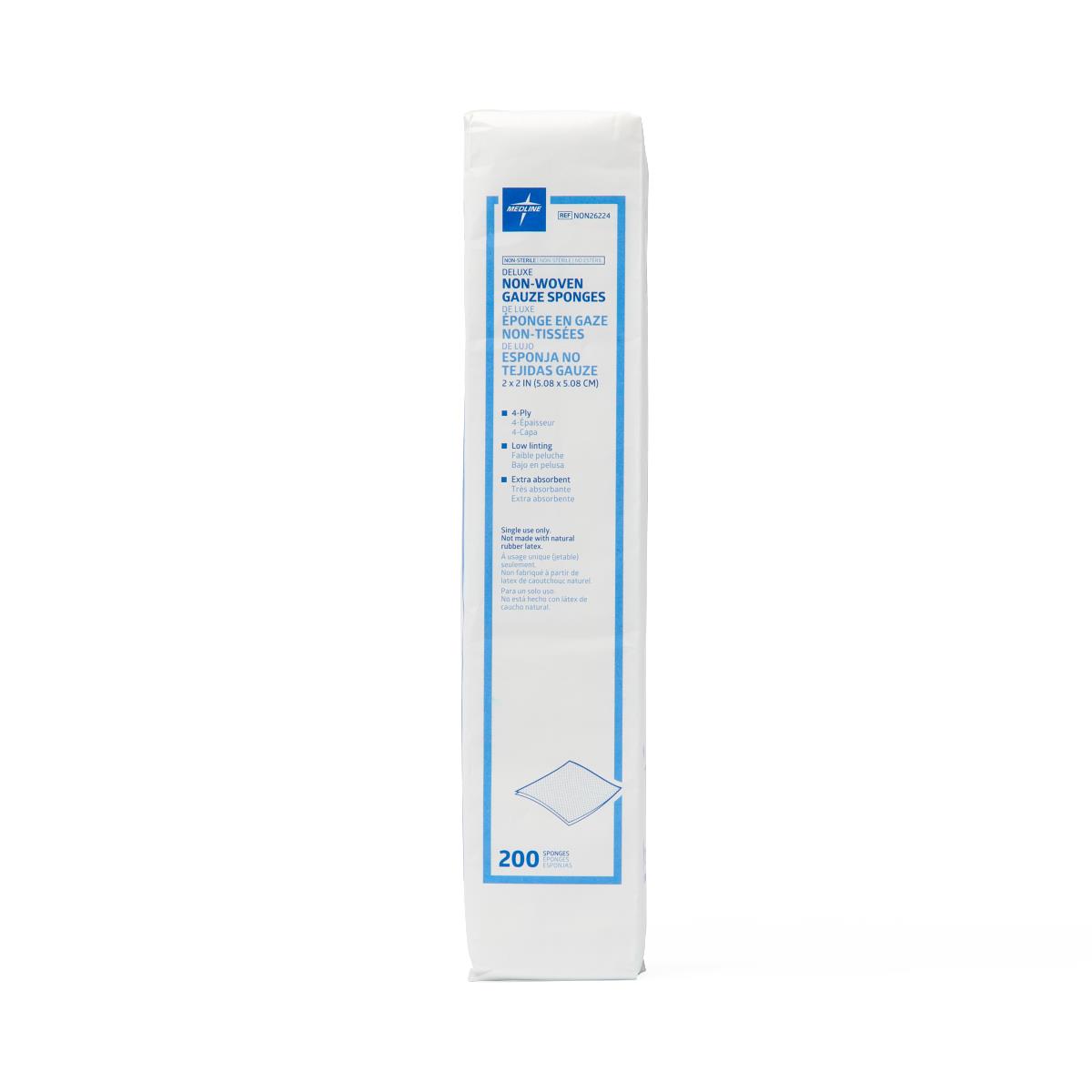 Medline Deluxe Nonsterile Nonwoven Gauze Sponges
