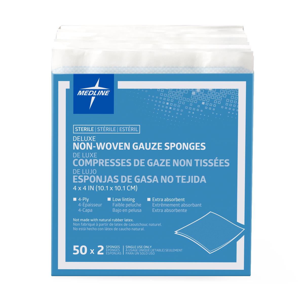 Medline Deluxe Sterile Nonwoven Gauze Sponges - BeHope