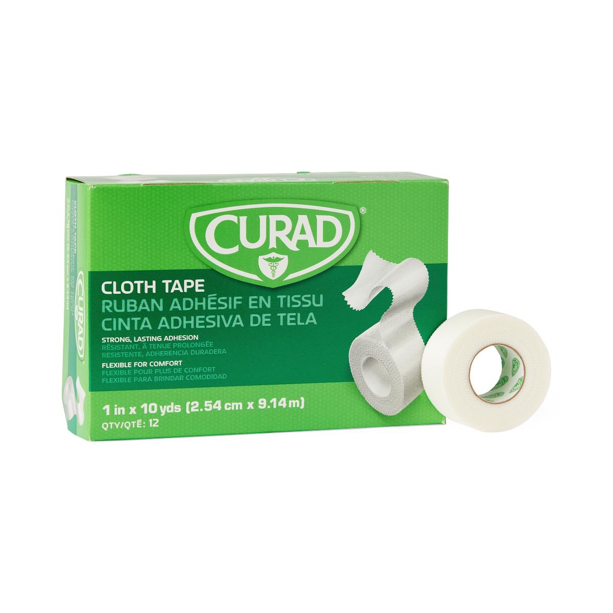 Water Resistant Medical Tape Curad® White Silk-like Cloth Nonsterile