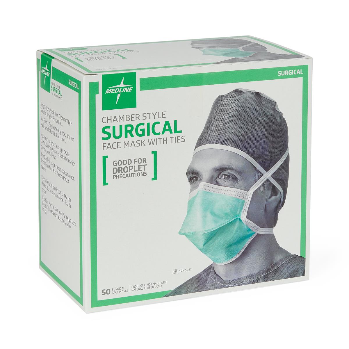 Medline ASTM Level 1 Duckbill-Style Surgical Face Mask with Ties