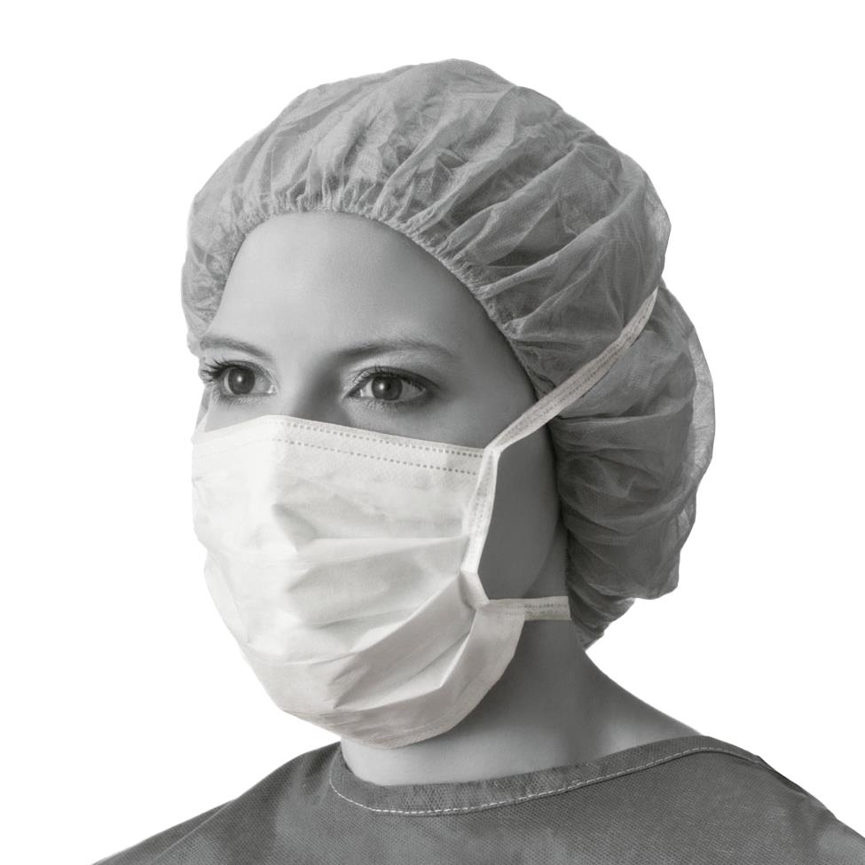 Medline ASTM Level 1 Sensitive Skin Surgical Face Masks with Ties