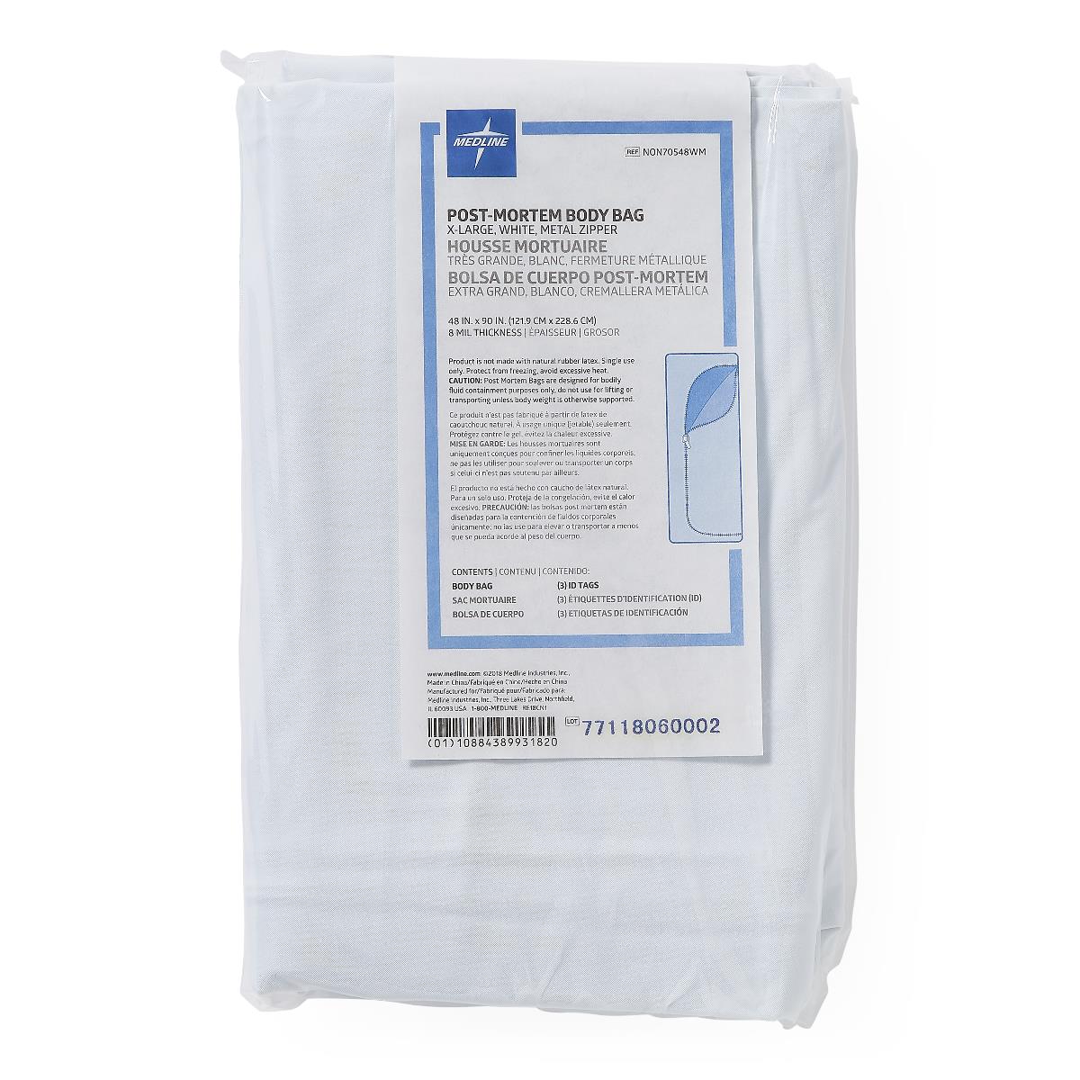 Medline Adult Body Bags with ID Toe Tags - BeHope