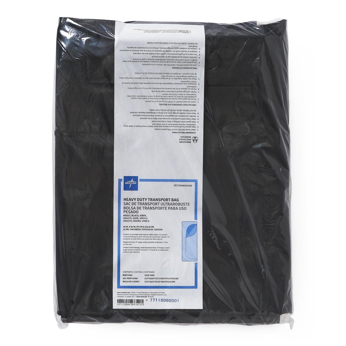 Medline Adult Body Bags with ID Toe Tags - BeHope