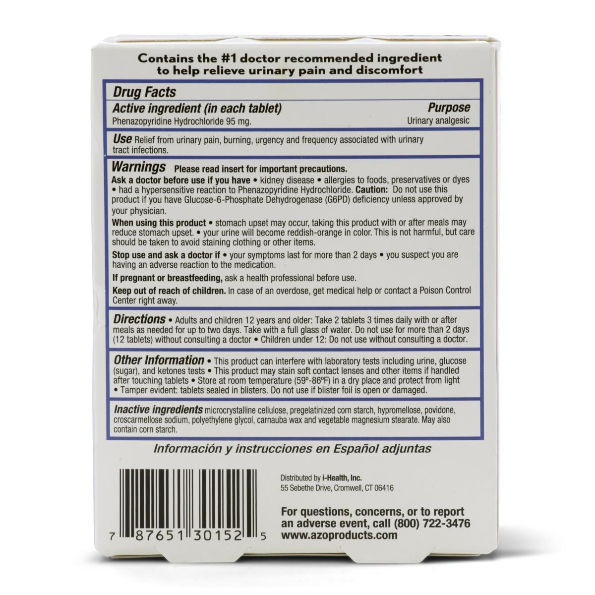 Azo Urinary Pain Relief Tablets - BeHope