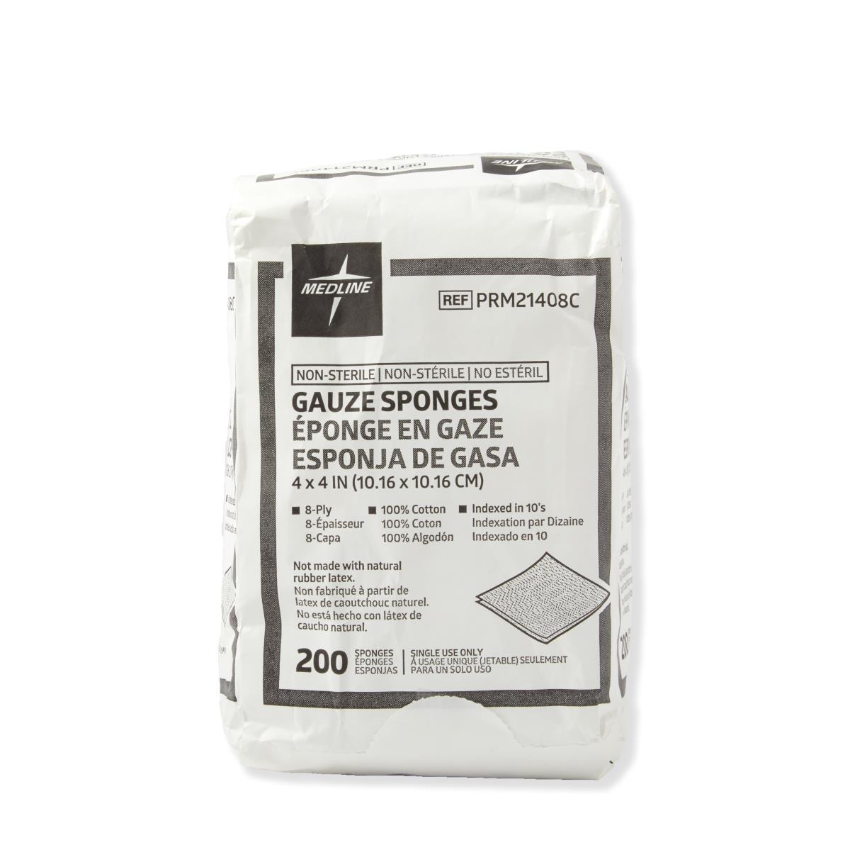 Medline Nonsterile 100% Cotton Woven Gauze Sponges