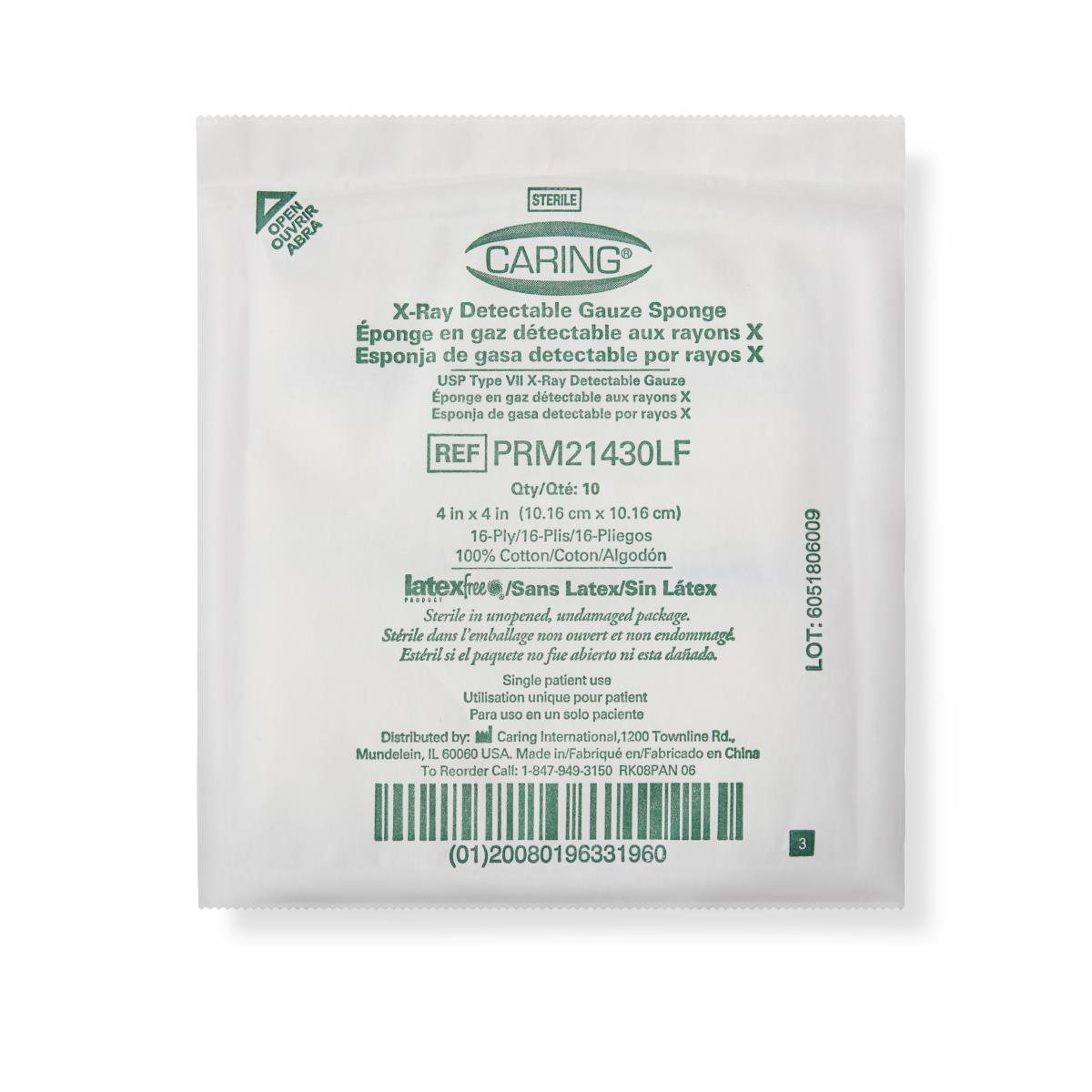Medline Sterile 100% Cotton X-ray Detectable Gauze Sponges - BeHope