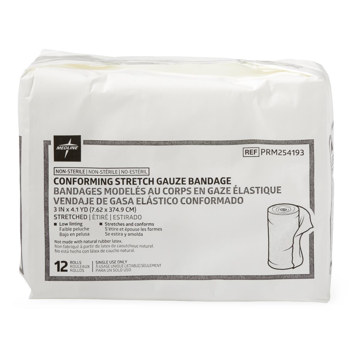 Medline Nonsterile Conforming Stretch Gauze Bandages