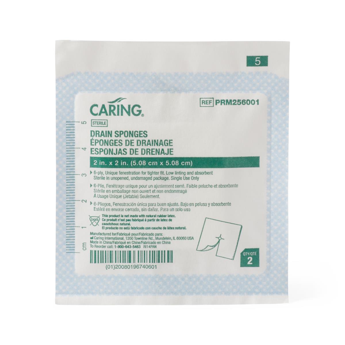 Medline Sterile Nonwoven Gauze Drain Sponges