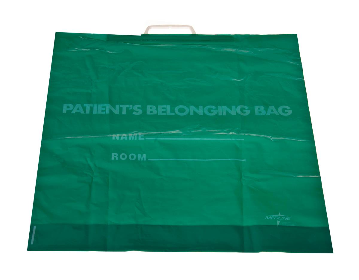Medline Plastic Patient Belongings Bags with Rigid Handle