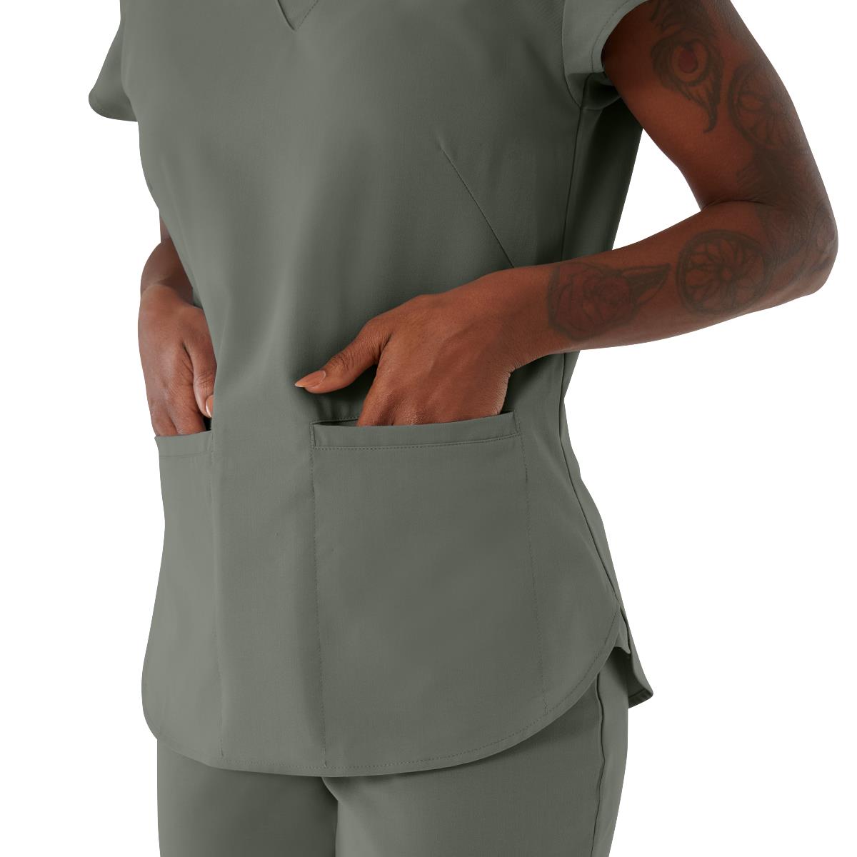 Monroe AVE Women's V-Neck Tunic Style Scrub Tops (Style 4805)