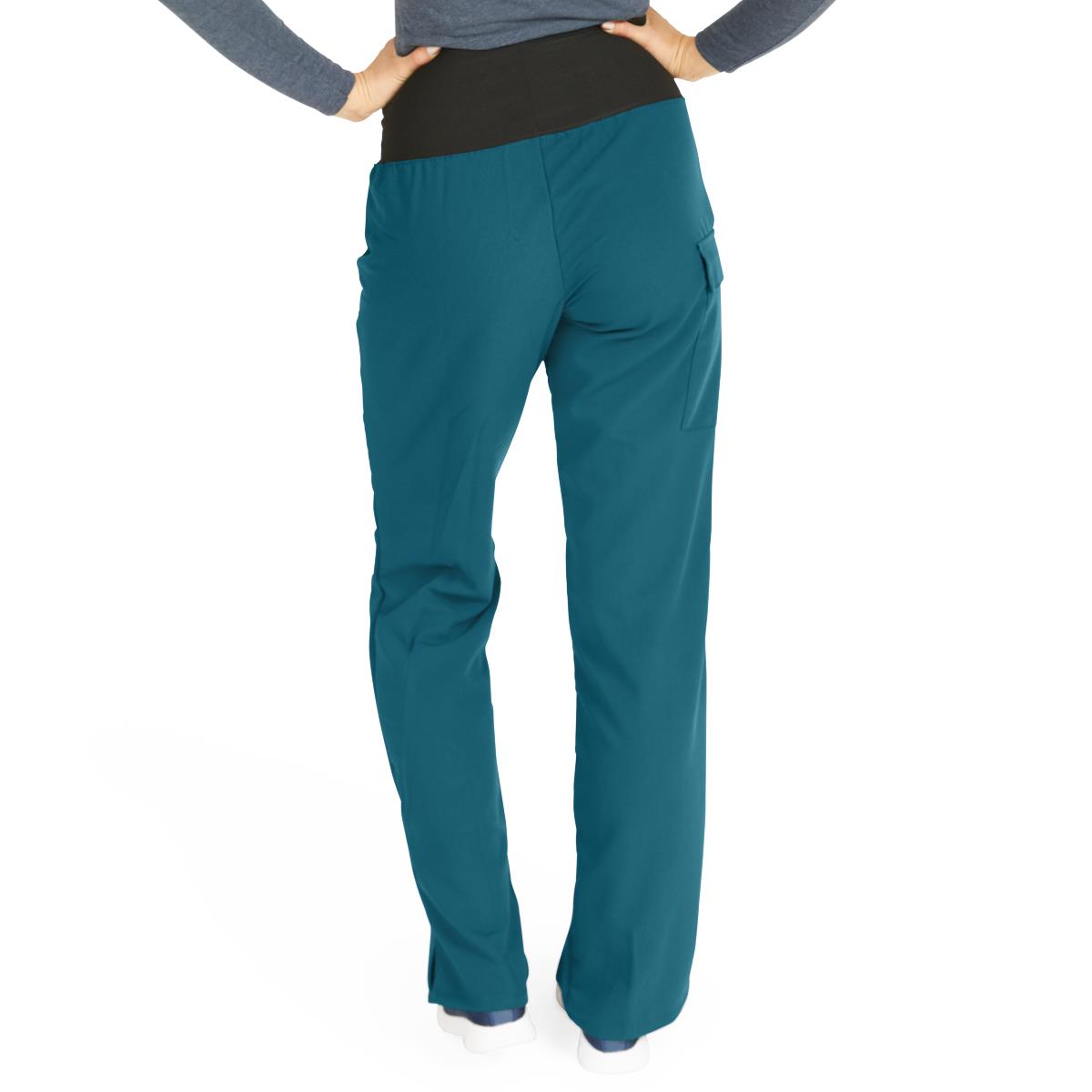 Ocean AVE Women's Wide Waistband Stretch Scrub Pants - Petite Length (Style 5560)