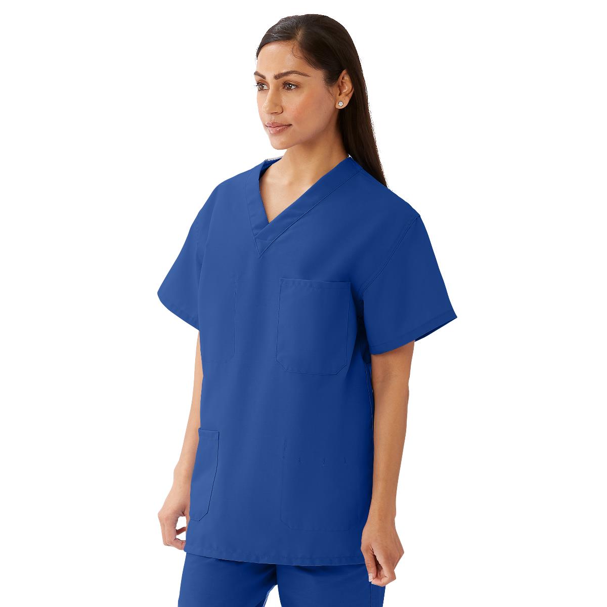 AngelStat Unisex Reversible V-Neck Scrub Tops with 4 Pockets - BeHope