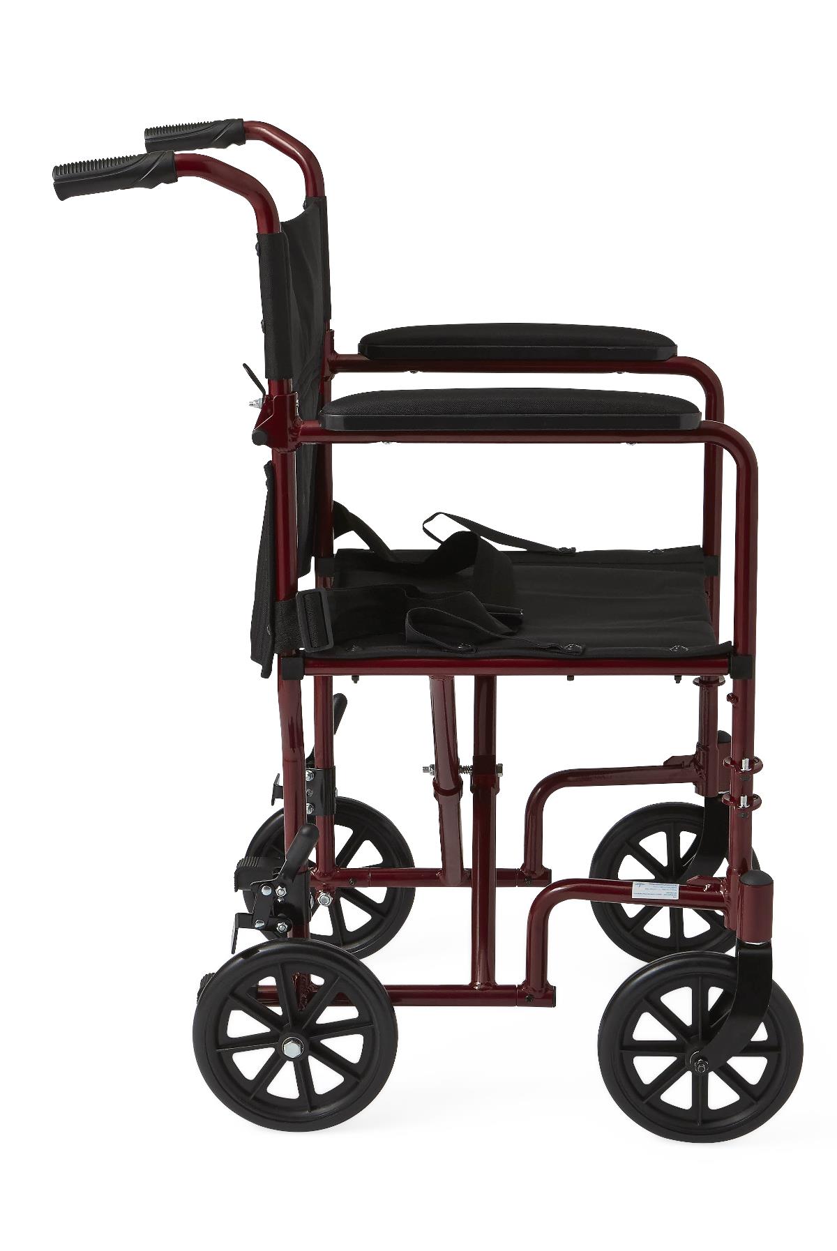 Medline Basic Aluminum Transport Chair with 8" Wheels