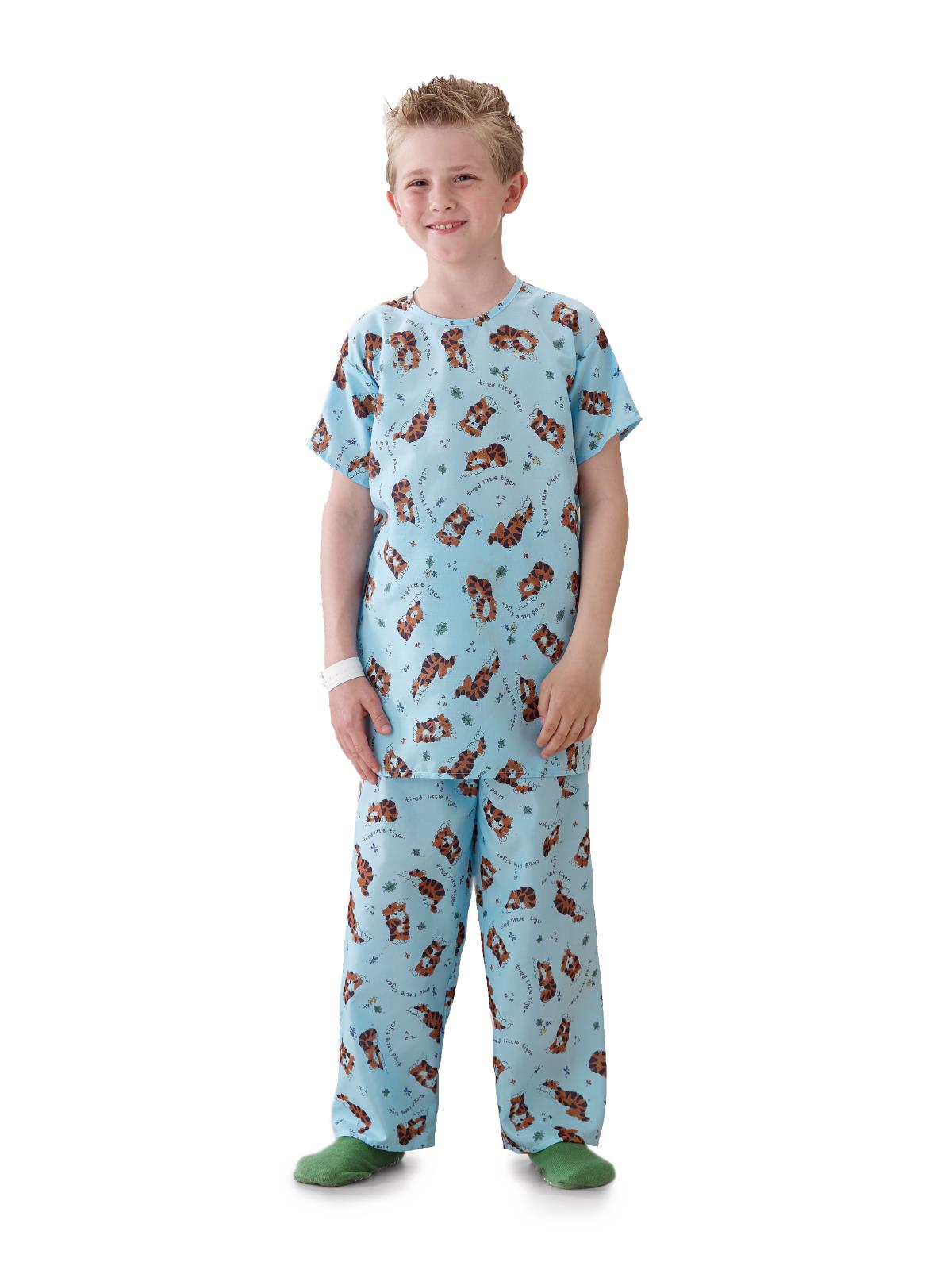 Medline Tired Tiger Tie-Closure Pediatric Patient Gowns