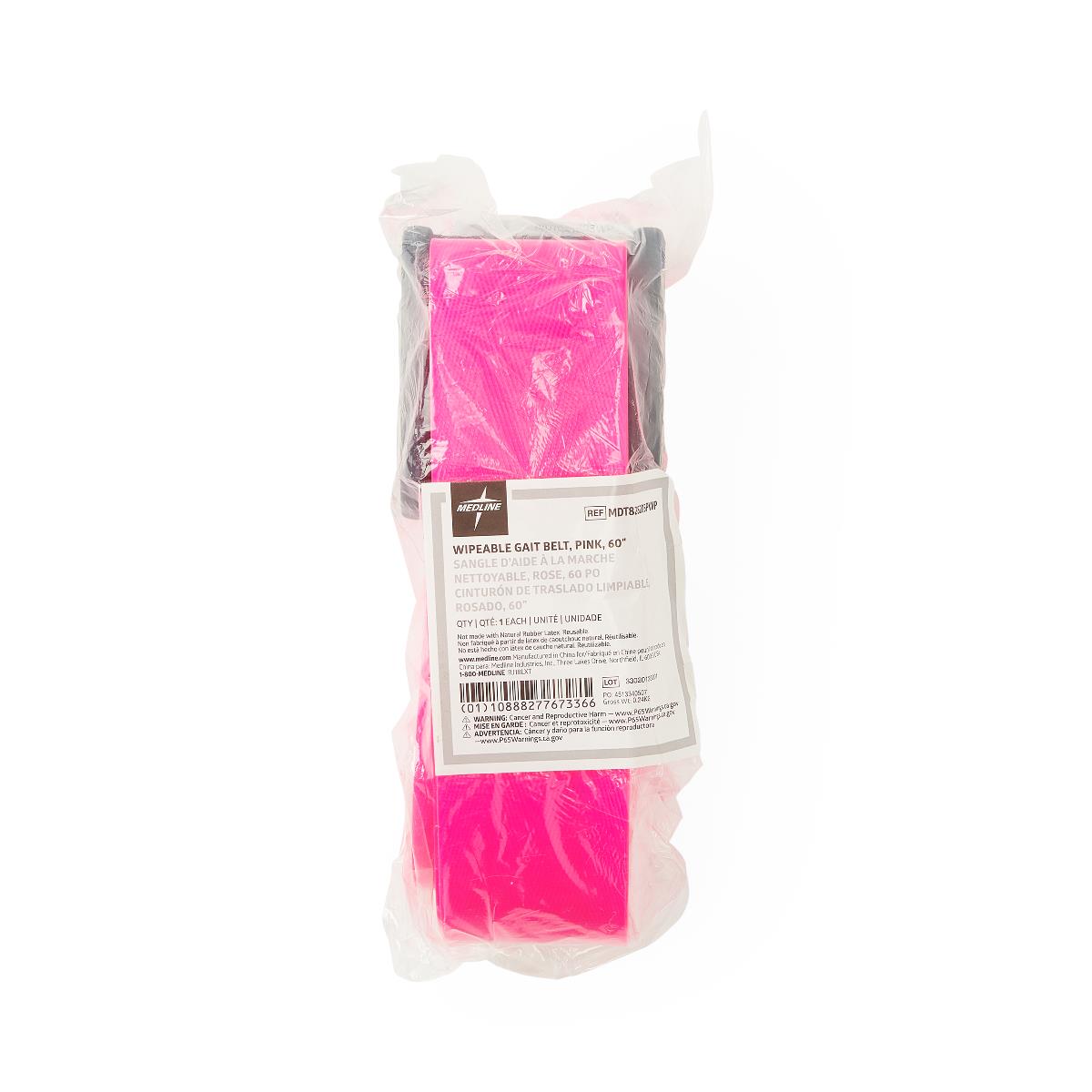 Medline Wipeable Gait Belt, close-up of buckle and durable material.