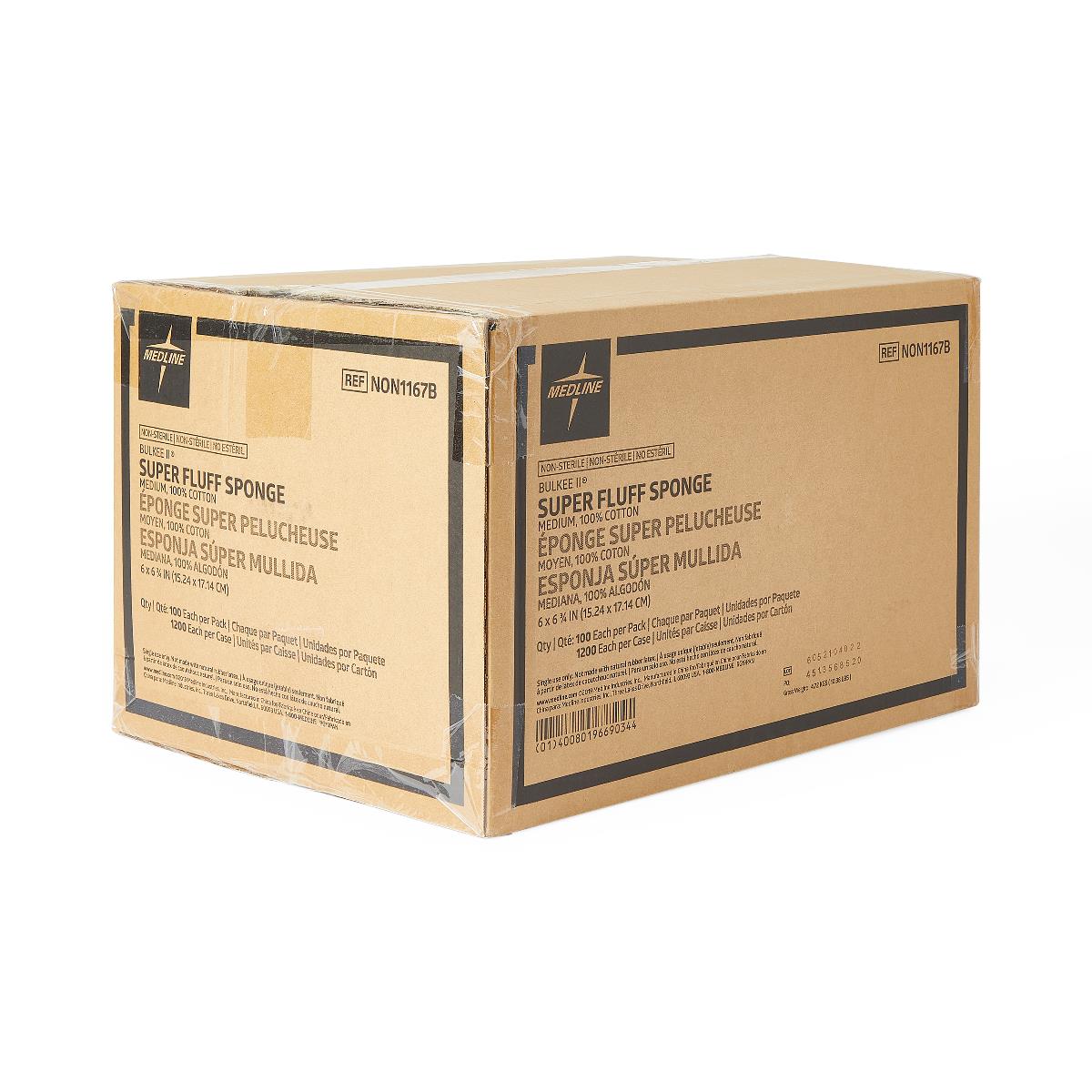 Medline Nonsterile Bulkee II Extra Absorbent Super Fluff Sponge