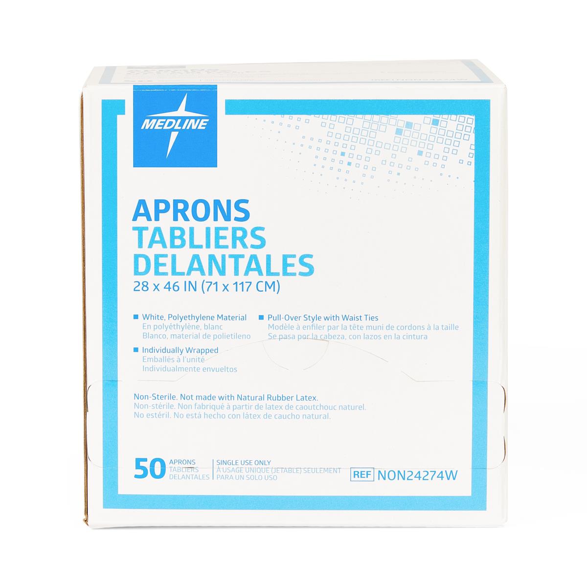 Medline Disposable Polyethylene Adult Aprons
