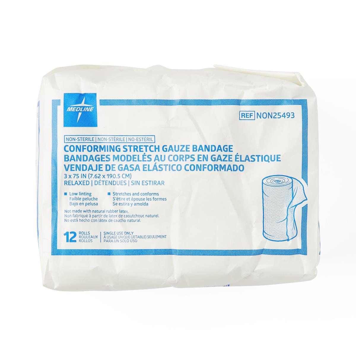 Medline Nonsterile Conforming Stretch Gauze Bandages