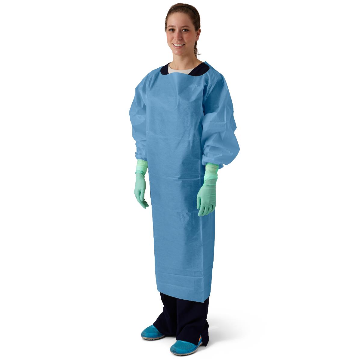 Medline Disposable Open-Back Poly-Coated Cover Gown