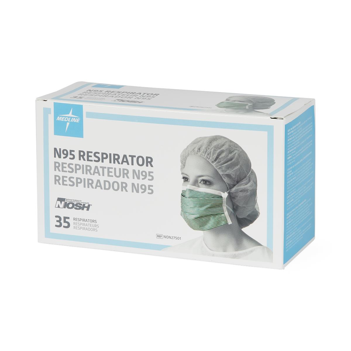 Medline N95 Flat-Fold Particulate Respirator Masks