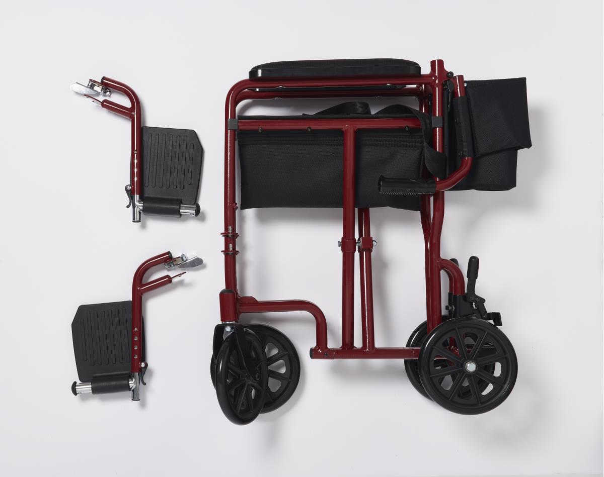 Medline Basic Aluminum Transport Chair with 8" Wheels