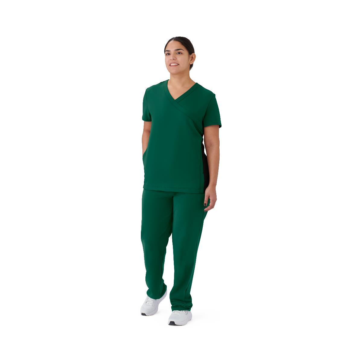 Staten AVE Women's Yoga-Style Scrub Tops with Zipper Pockets (Style 4865)