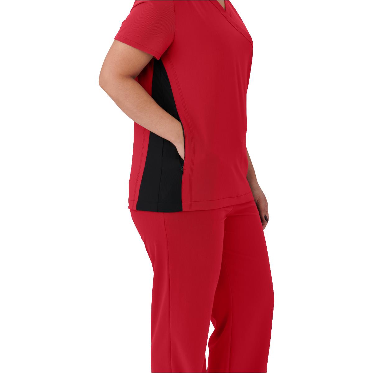Staten AVE Women's Yoga-Style Scrub Tops with Zipper Pockets (Style 4865)