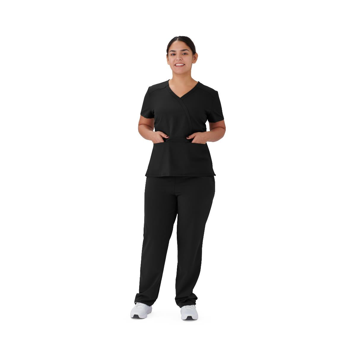 Brooklyn AVE Women's Mock Wrap 2-Pocket Scrub Tops (Style 48787)