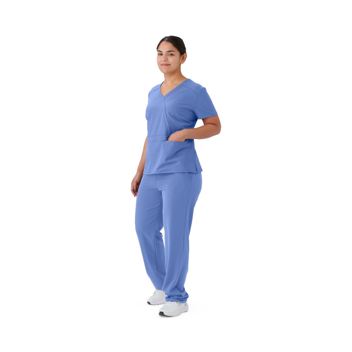 Brooklyn AVE Women's Mock Wrap 2-Pocket Scrub Tops (Style 48787)