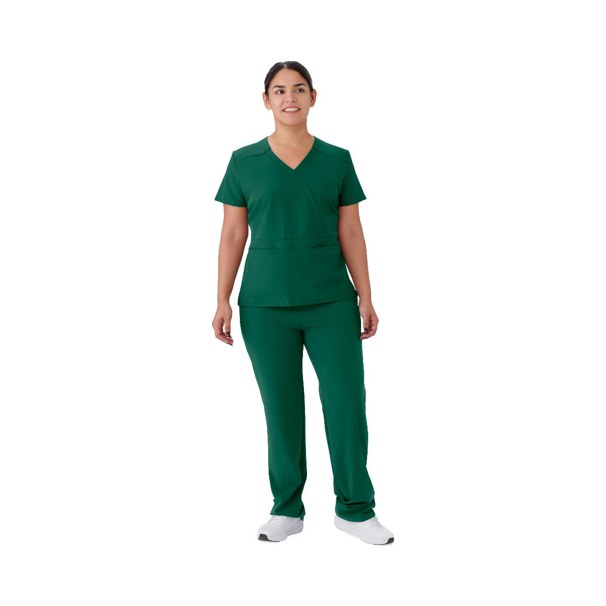 Brooklyn AVE Women's Mock Wrap 2-Pocket Scrub Tops (Style 48787)