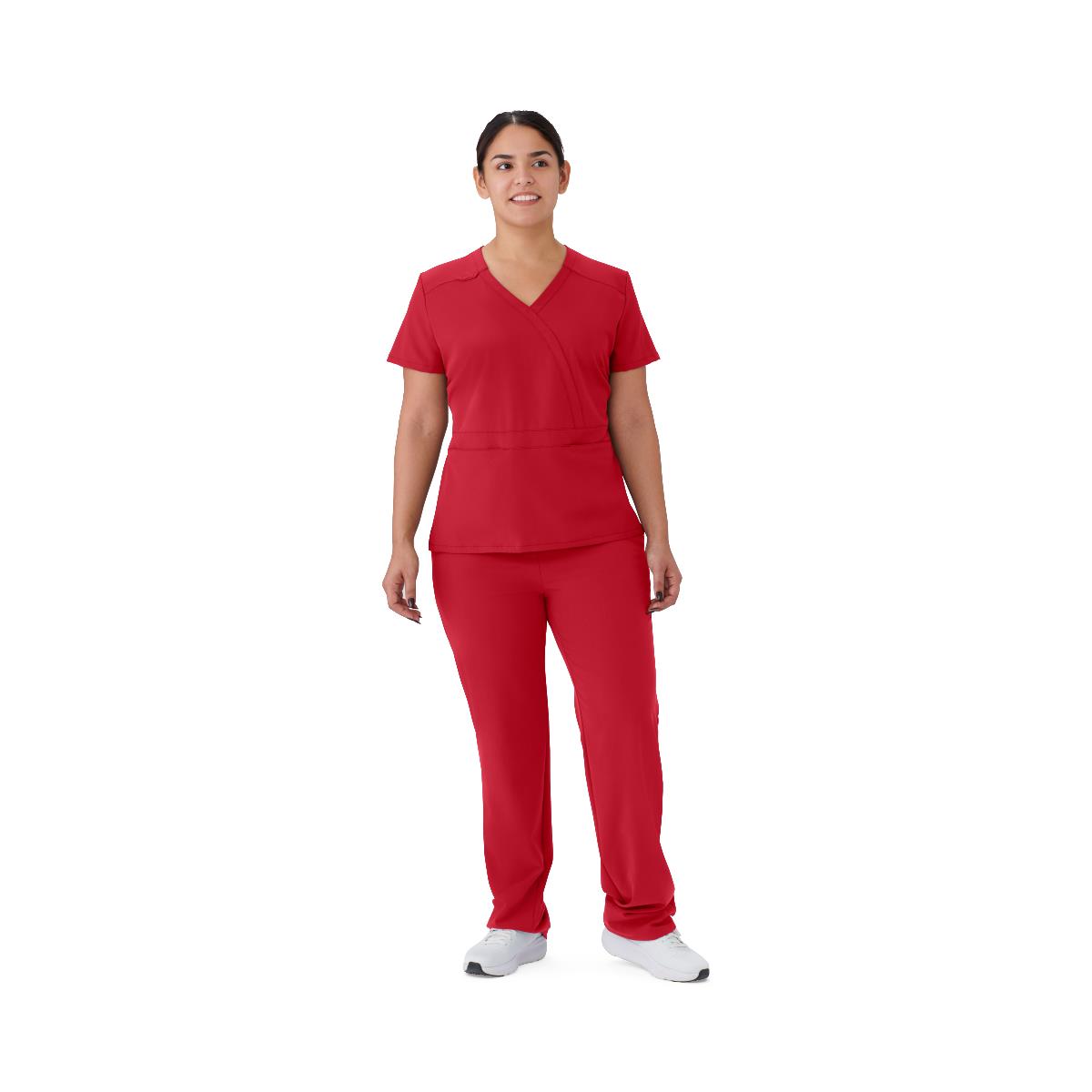 Brooklyn AVE Women's Mock Wrap 2-Pocket Scrub Tops (Style 48787)