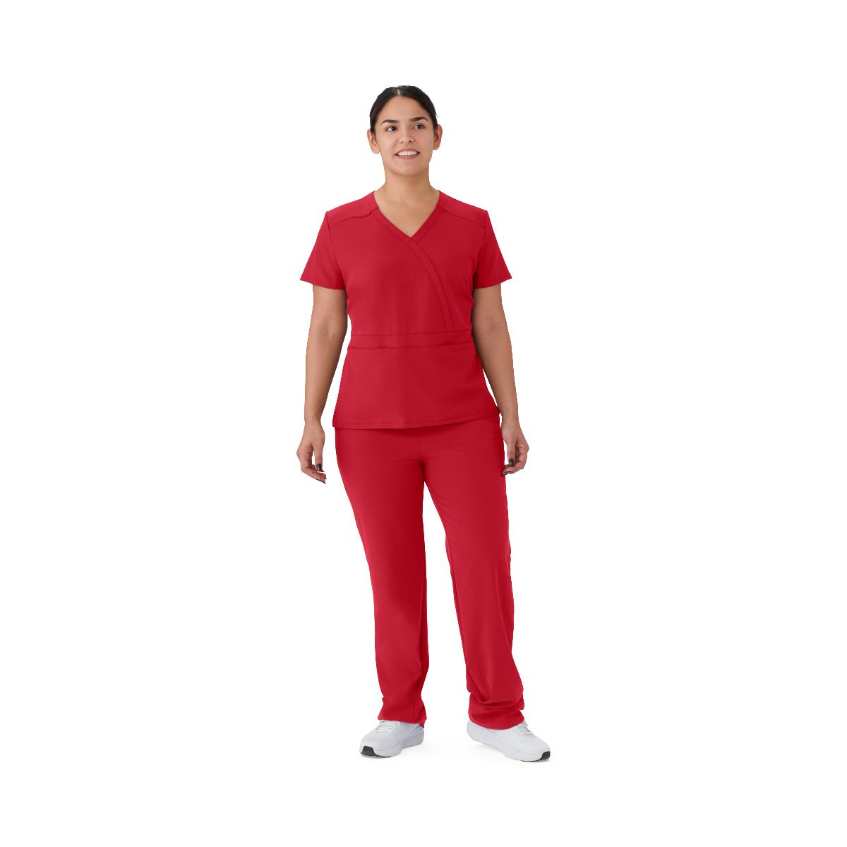 Brooklyn AVE Women's Mock Wrap 2-Pocket Scrub Tops (Style 48787)