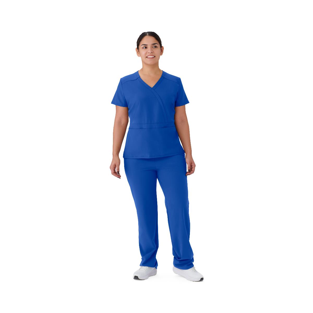 Brooklyn AVE Women's Mock Wrap 2-Pocket Scrub Tops (Style 48787)