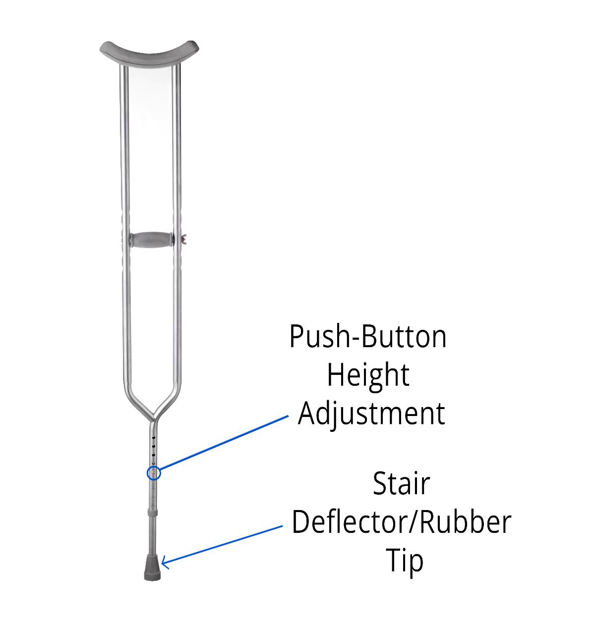 Medline Adult Bariatric Steel Push-Button Crutches