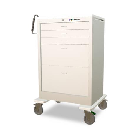 Light Gray Steel Treatment Cart with 5 Drawers