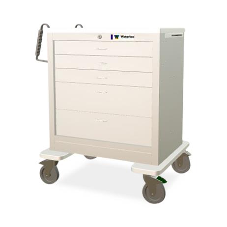 Light Grey Steel Medical Carts with 5 Drawers - BeHope